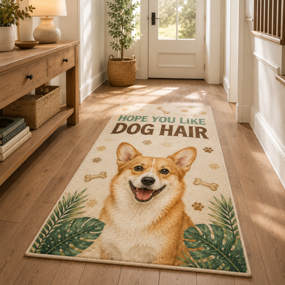 Custom Photo Stripe Dog Area Rug | Gift For Dog Lovers