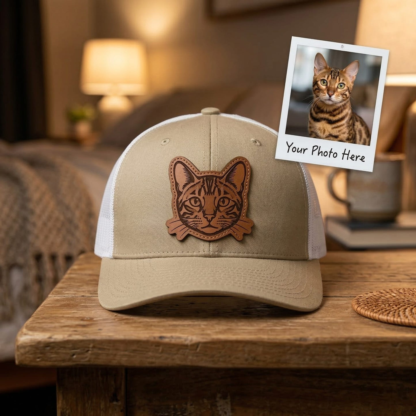 Custom Photo Cat Hat – Photo Cat Trucker Hat | Cat Memorial Gifts | Gift For Cat Lovers