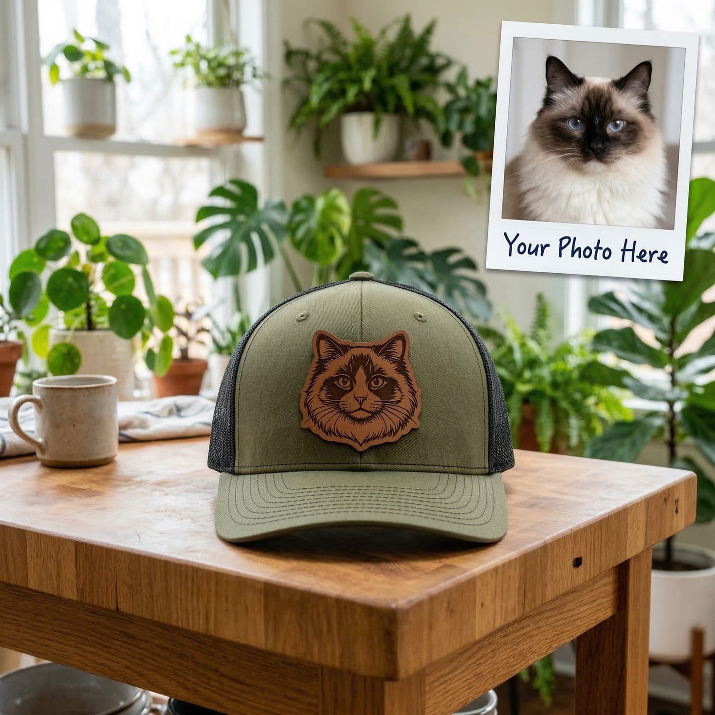 Custom Photo Cat Hat – Photo Cat Trucker Hat | Cat Memorial Gifts | Gift For Cat Lovers