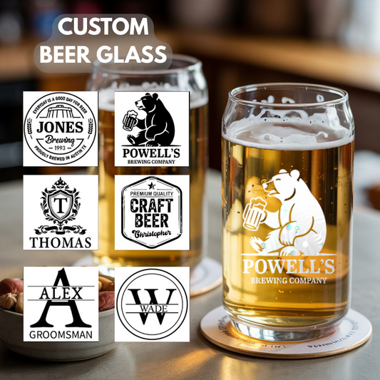 TNG163 Personalized Beer Can Glass, Gift for Him, Groomsmen Gift, Groomsman, Beer Gift, Craft Beer Gift, Bridal Party, Wedding Party Gift