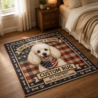 Custom Photo Americian 250 Dog Area Rug | Gift For Dog Lovers