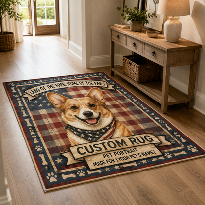 Custom Photo Americian 250 Dog Area Rug | Gift For Dog Lovers