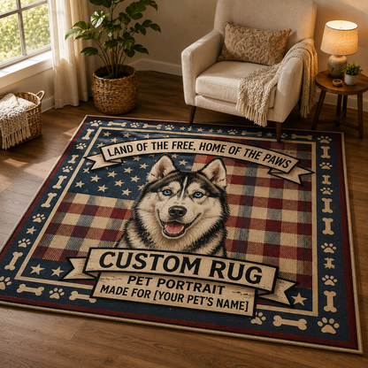Custom Photo Americian 250 Dog Area Rug | Gift For Dog Lovers