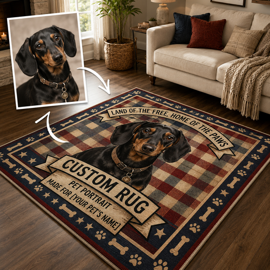 Custom Photo Americian 250 Dog Area Rug | Gift For Dog Lovers