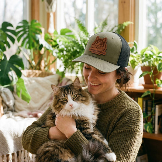 Custom Photo Cat Leather Patch Trucker Hat – Photo Cat Trucker Hat | Cat Memorial Gifts | Gift For Cat Lovers