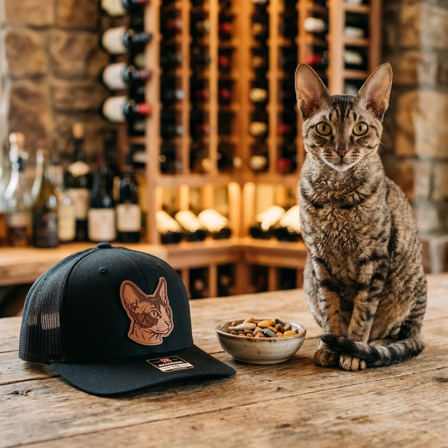 Custom Photo Cat Leather Patch Trucker Hat – Photo Cat Trucker Hat | Cat Memorial Gifts | Gift For Cat Lovers
