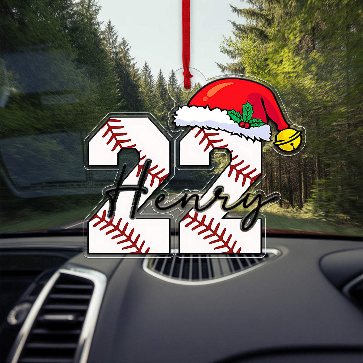 Custom Name And Number Baseball Christmas Acrylic Ornament Christmas Gift