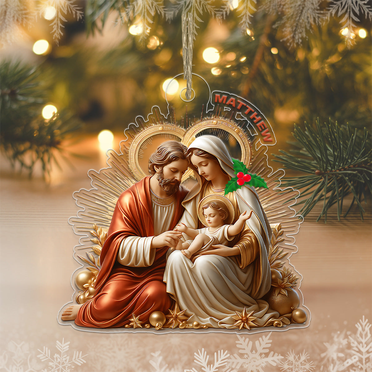 Custom Name Baby Jesus Acrylic Ornament Christmas Gift