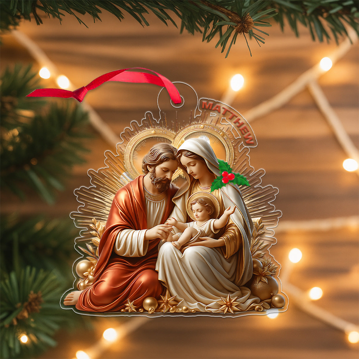 Custom Name Baby Jesus Acrylic Ornament Christmas Gift