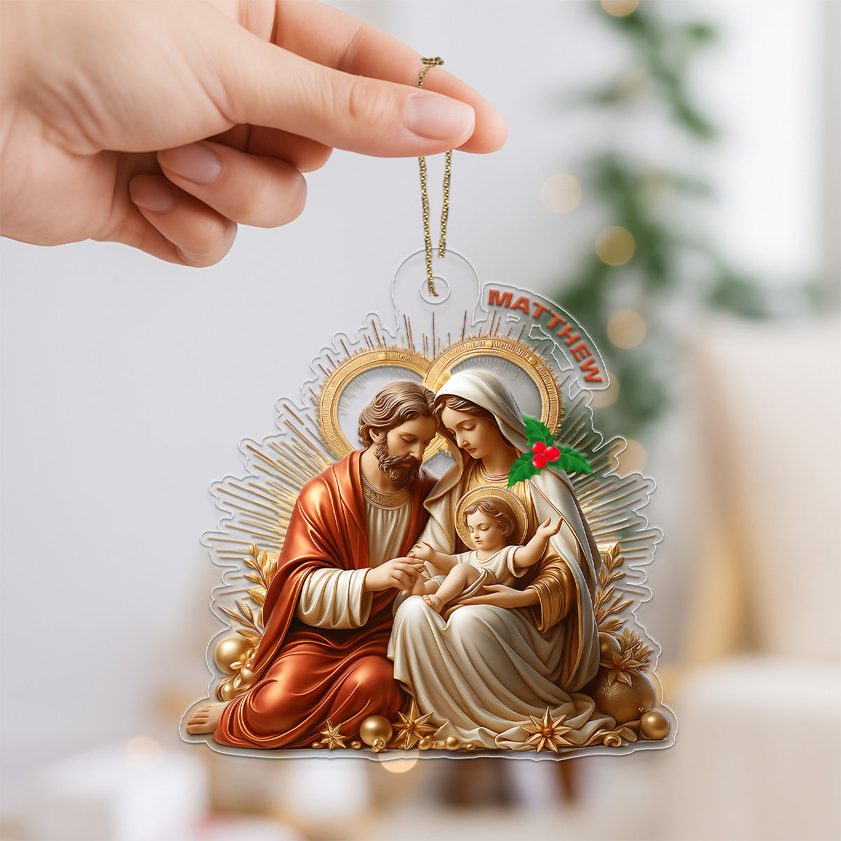 Custom Name Baby Jesus Acrylic Ornament Christmas Gift