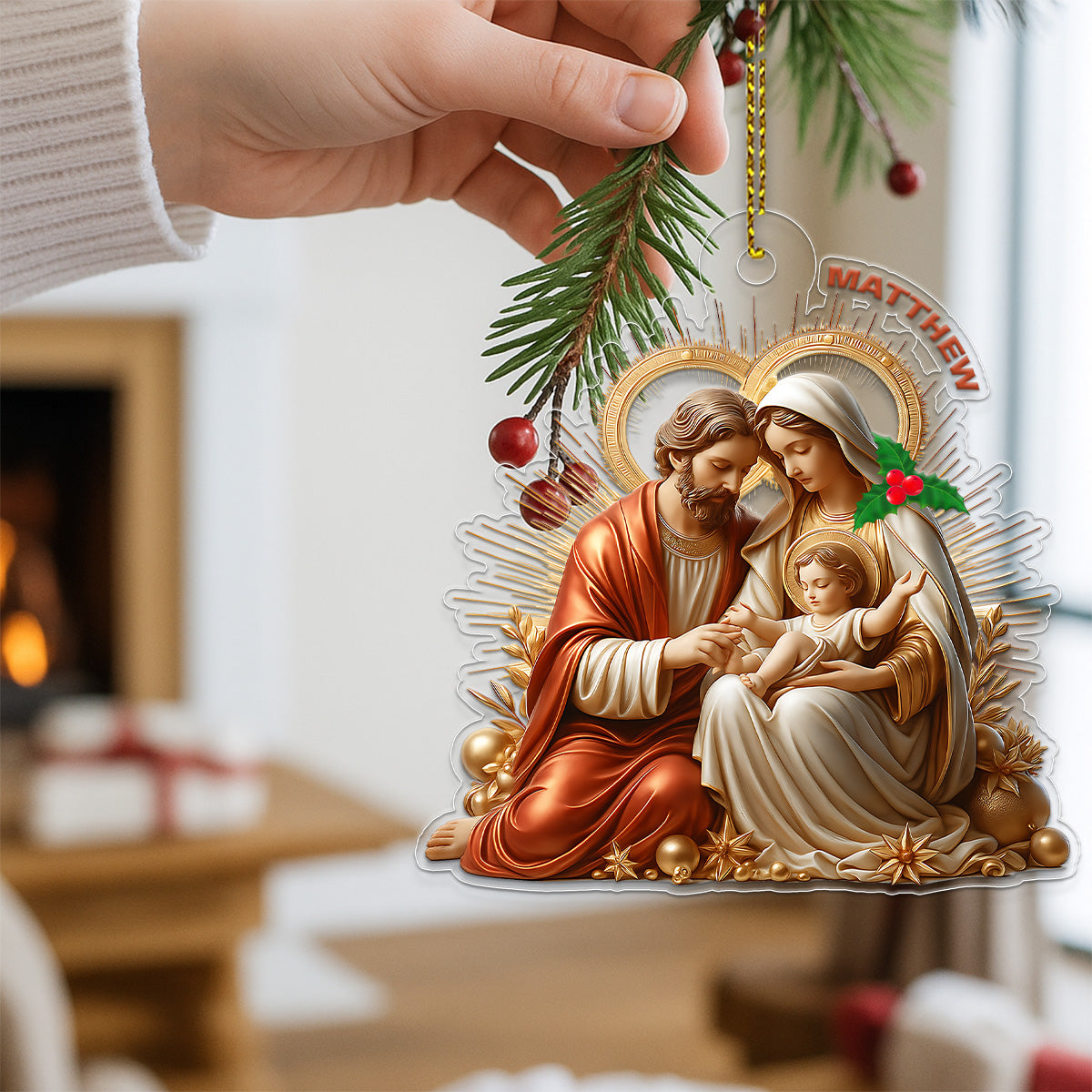 Custom Name Baby Jesus Acrylic Ornament Christmas Gift