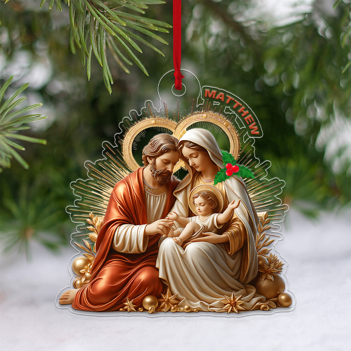 Custom Name Baby Jesus Acrylic Ornament Christmas Gift