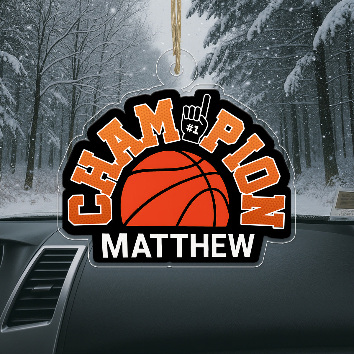 Custom Name Basketball Champion Acrylic Ornament Christmas Gift