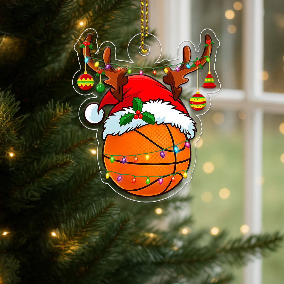 Custom Name Basketball Christmas Acrylic Ornament Christmas Gift