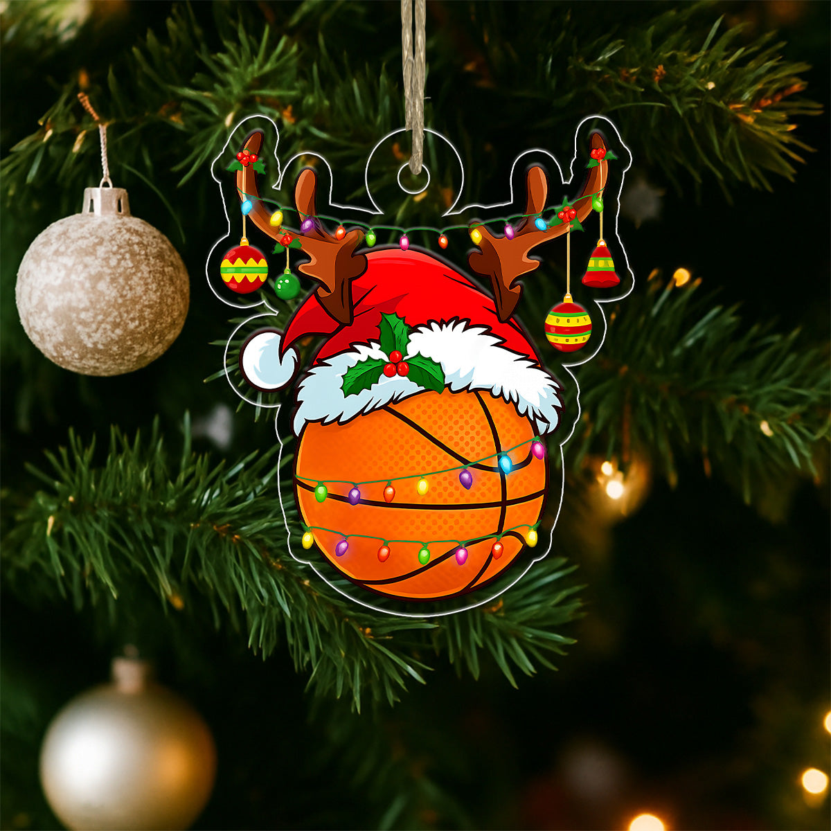 Custom Name Basketball Christmas Acrylic Ornament Christmas Gift