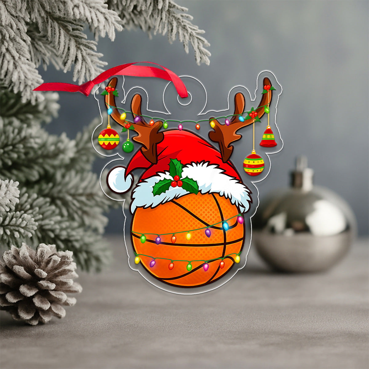 Custom Name Basketball Christmas Acrylic Ornament Christmas Gift