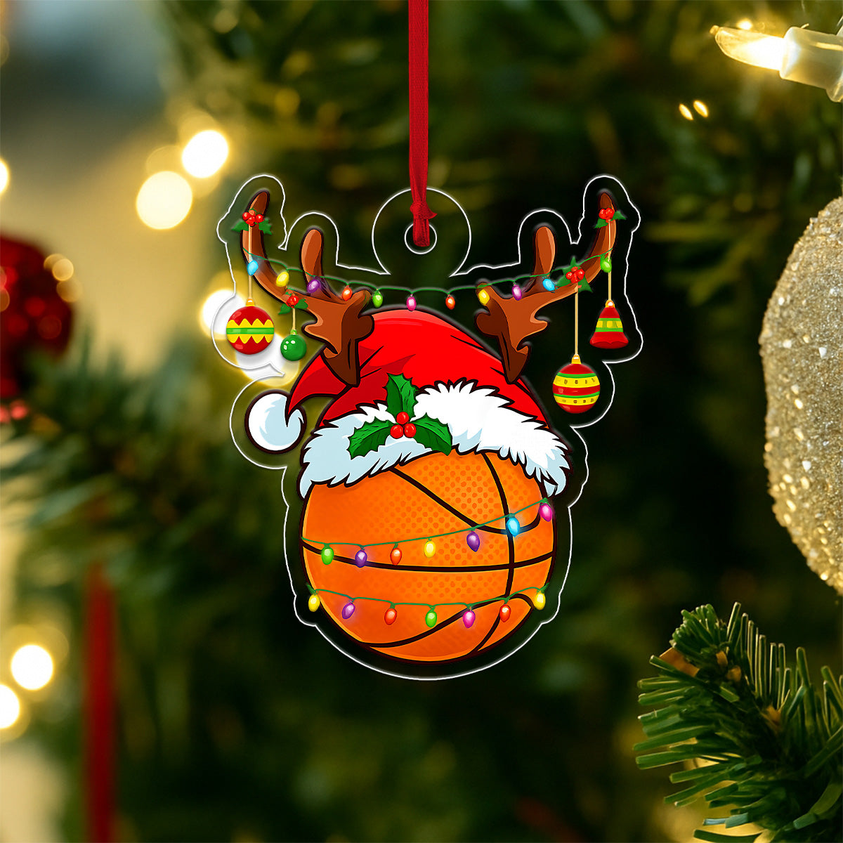 Custom Name Basketball Christmas Acrylic Ornament Christmas Gift