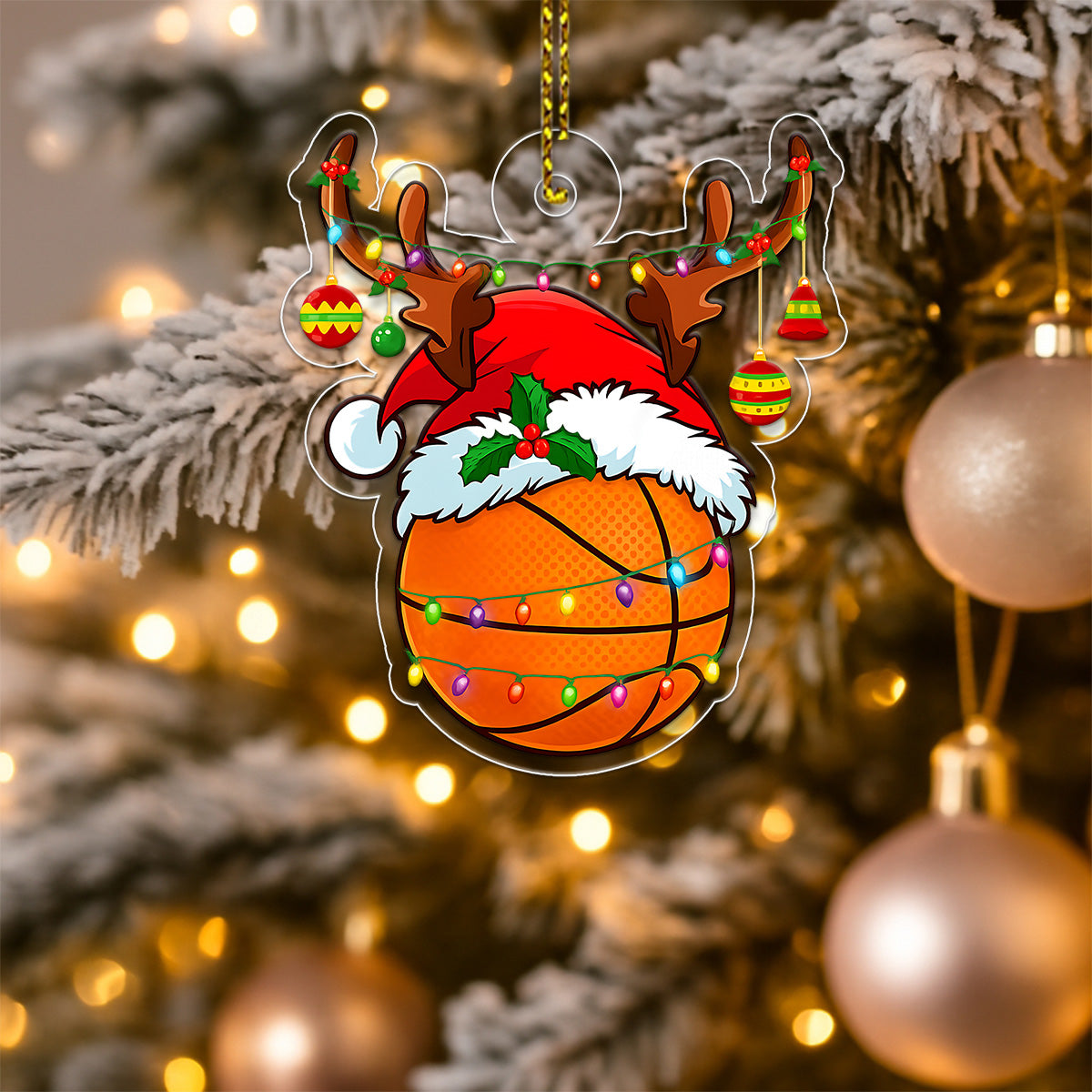Custom Name Basketball Christmas Acrylic Ornament Christmas Gift