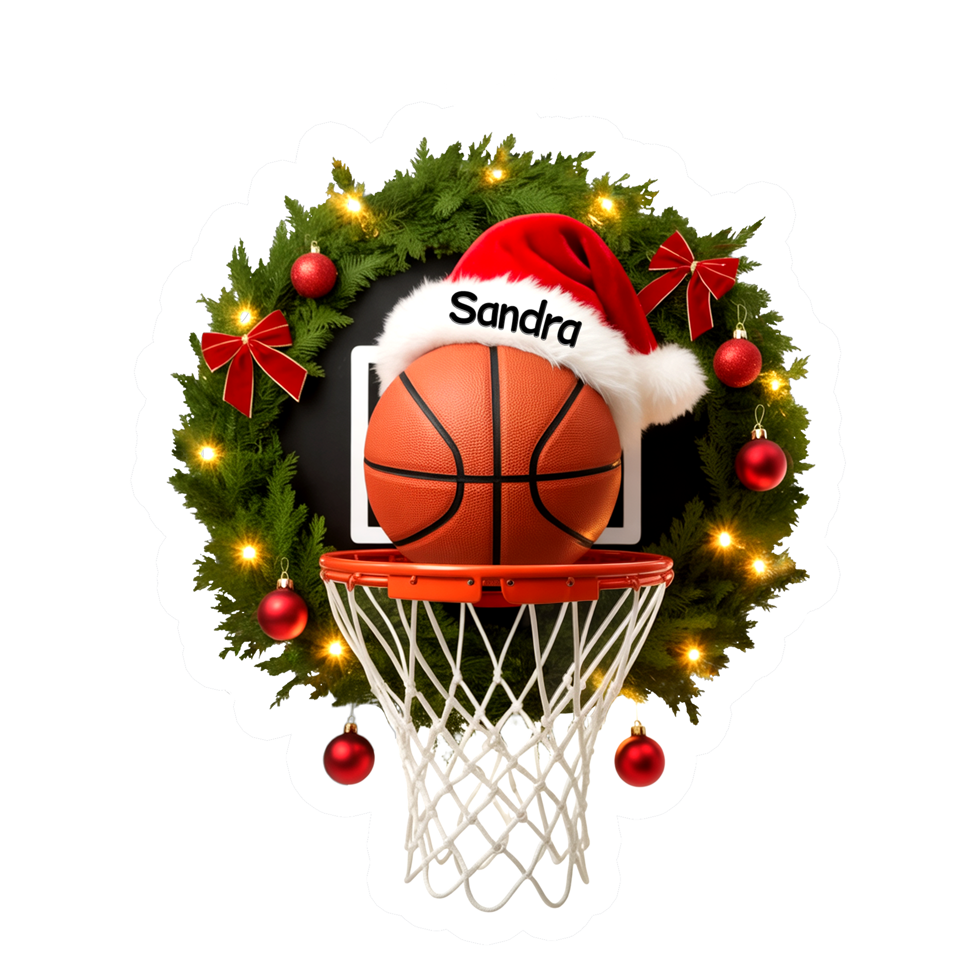 Custom Name Basketball Merry Xmas Acrylic Ornament Christmas Gift