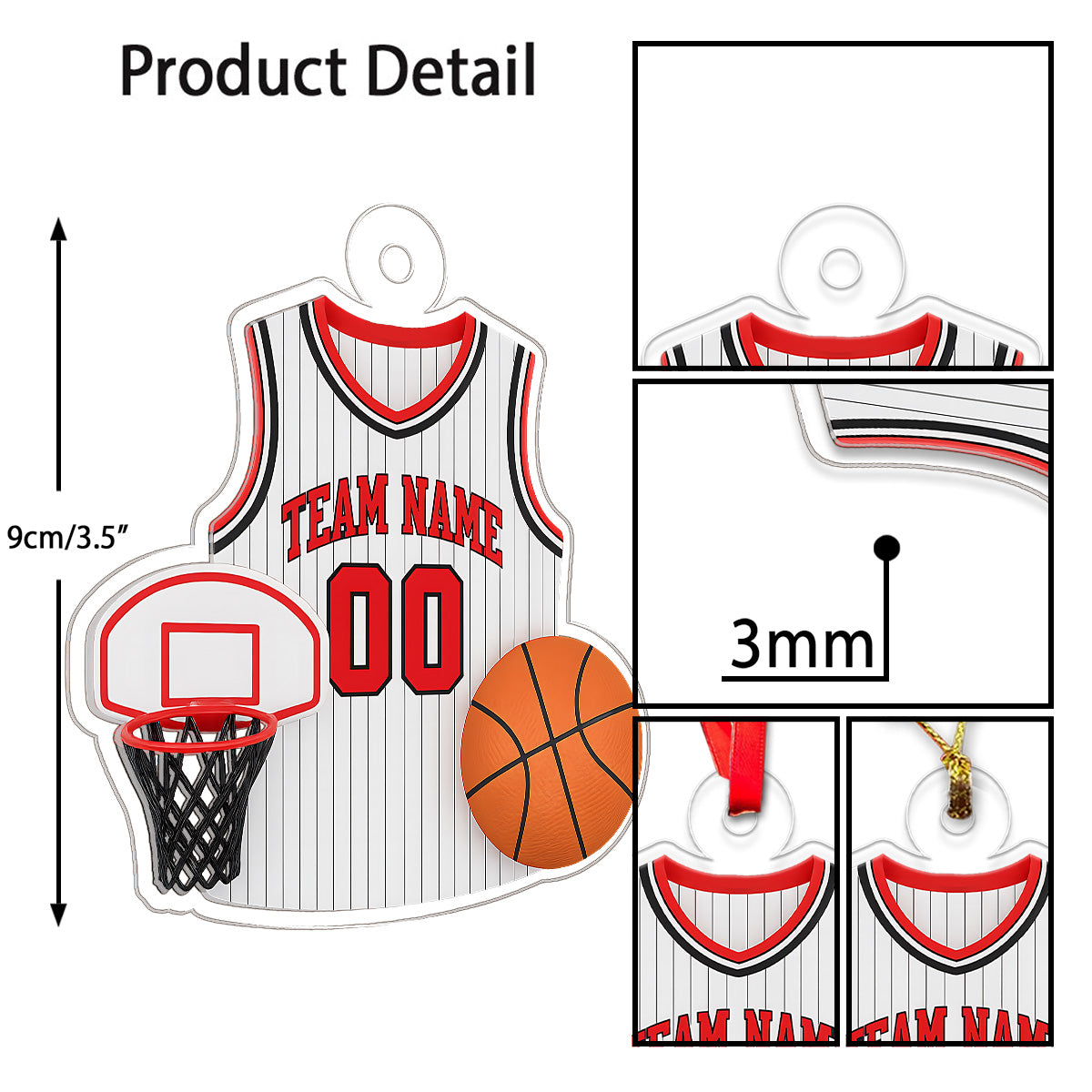 Custom Name Basketball Team Name Acrylic Ornament Christmas Gift
