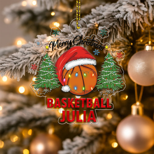 Custom Name Basketball Vintage Acrylic Ornament Christmas Gift