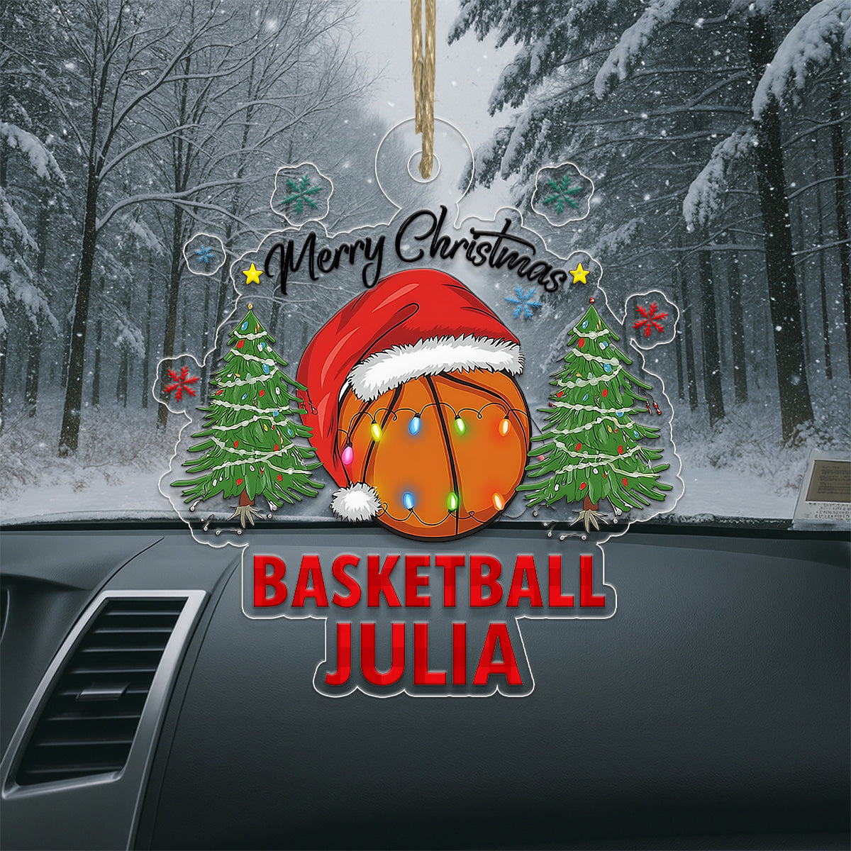 Custom Name Basketball Vintage Acrylic Ornament Christmas Gift