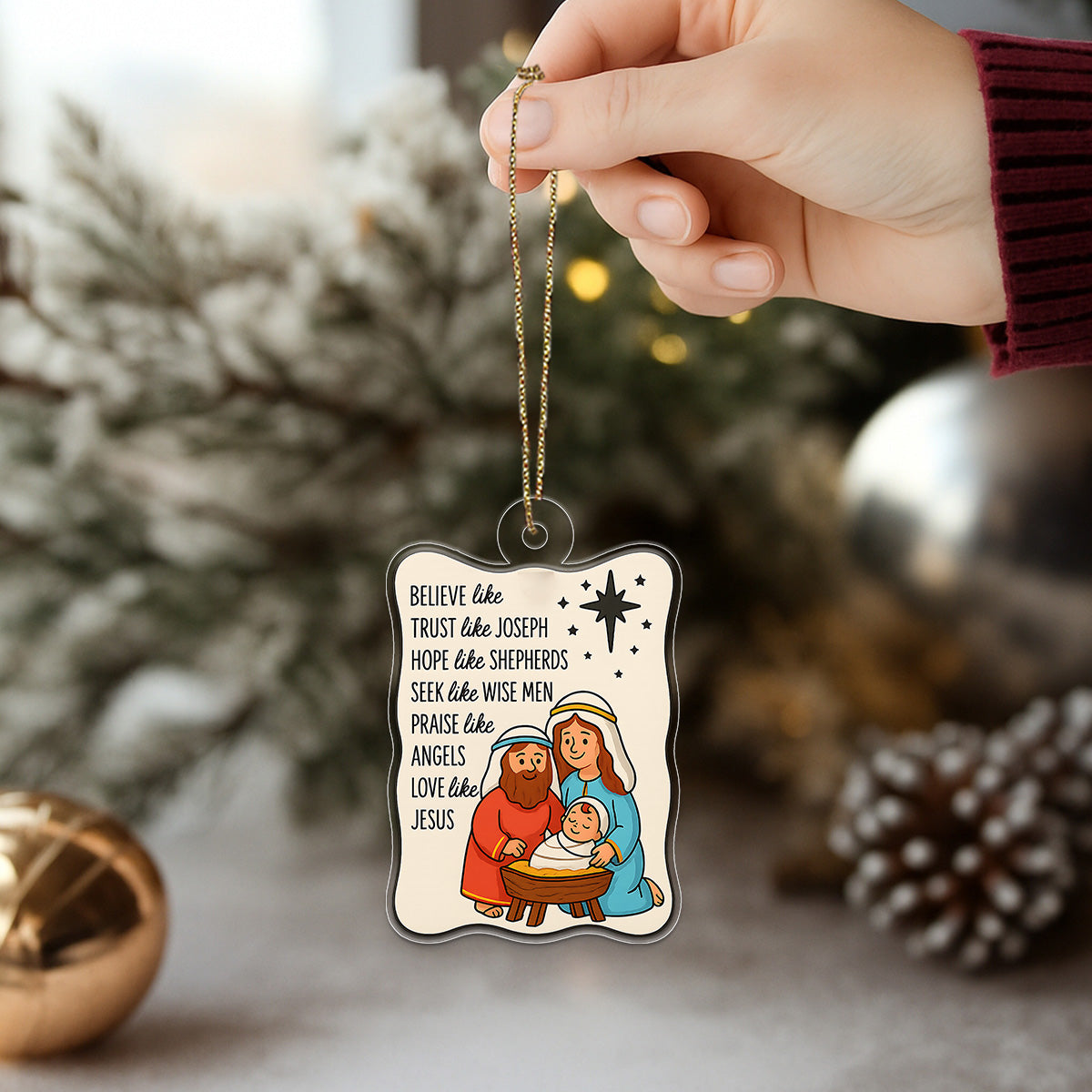Custom Name Bible For Christian Acrylic Ornament Christmas Gift
