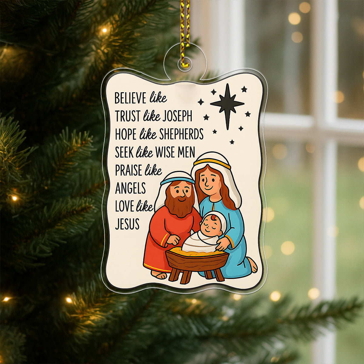 Custom Name Bible For Christian Acrylic Ornament Christmas Gift