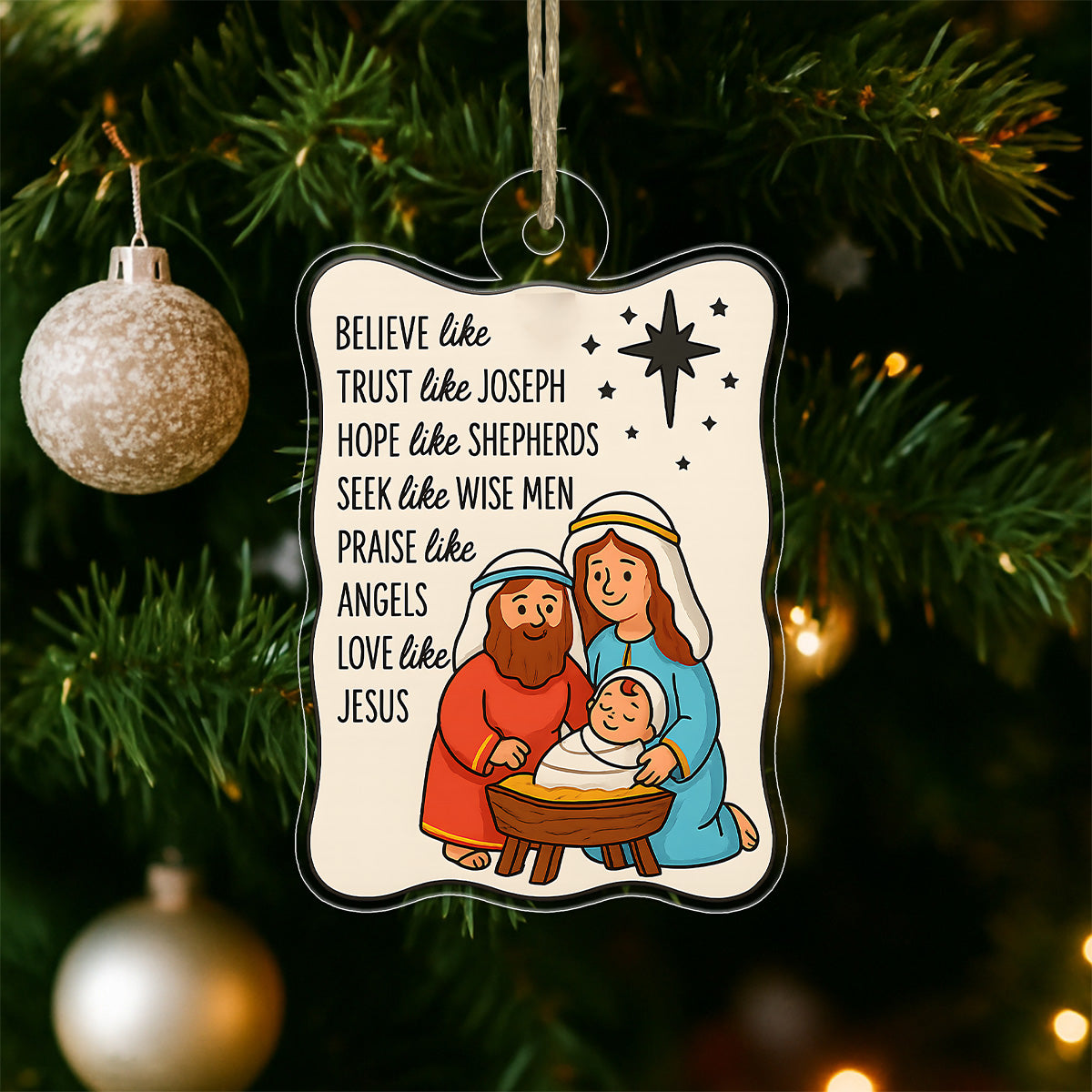 Custom Name Bible For Christian Acrylic Ornament Christmas Gift