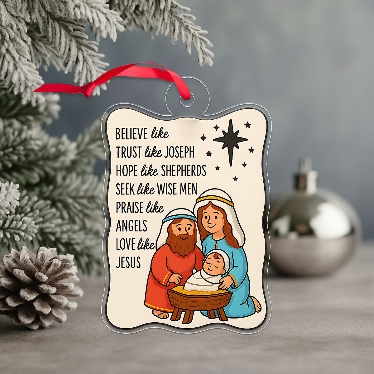 Custom Name Bible For Christian Acrylic Ornament Christmas Gift