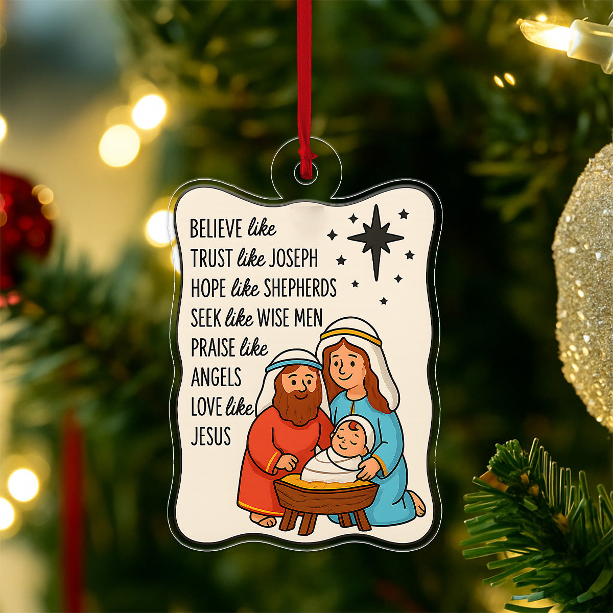 Custom Name Bible For Christian Acrylic Ornament Christmas Gift