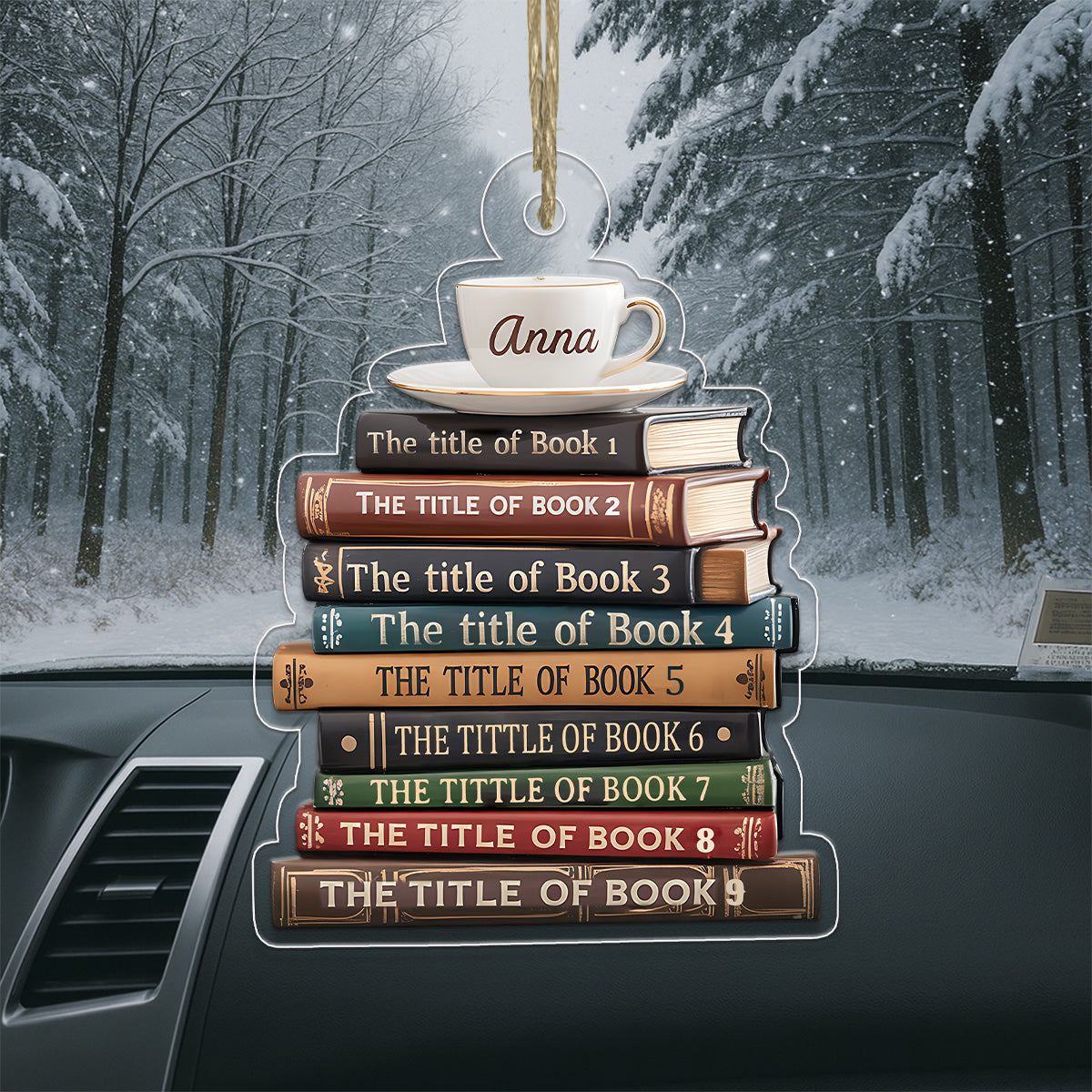 Custom Name Bookworm For Book And Coffee Lover Acrylic Ornament Christmas Gift