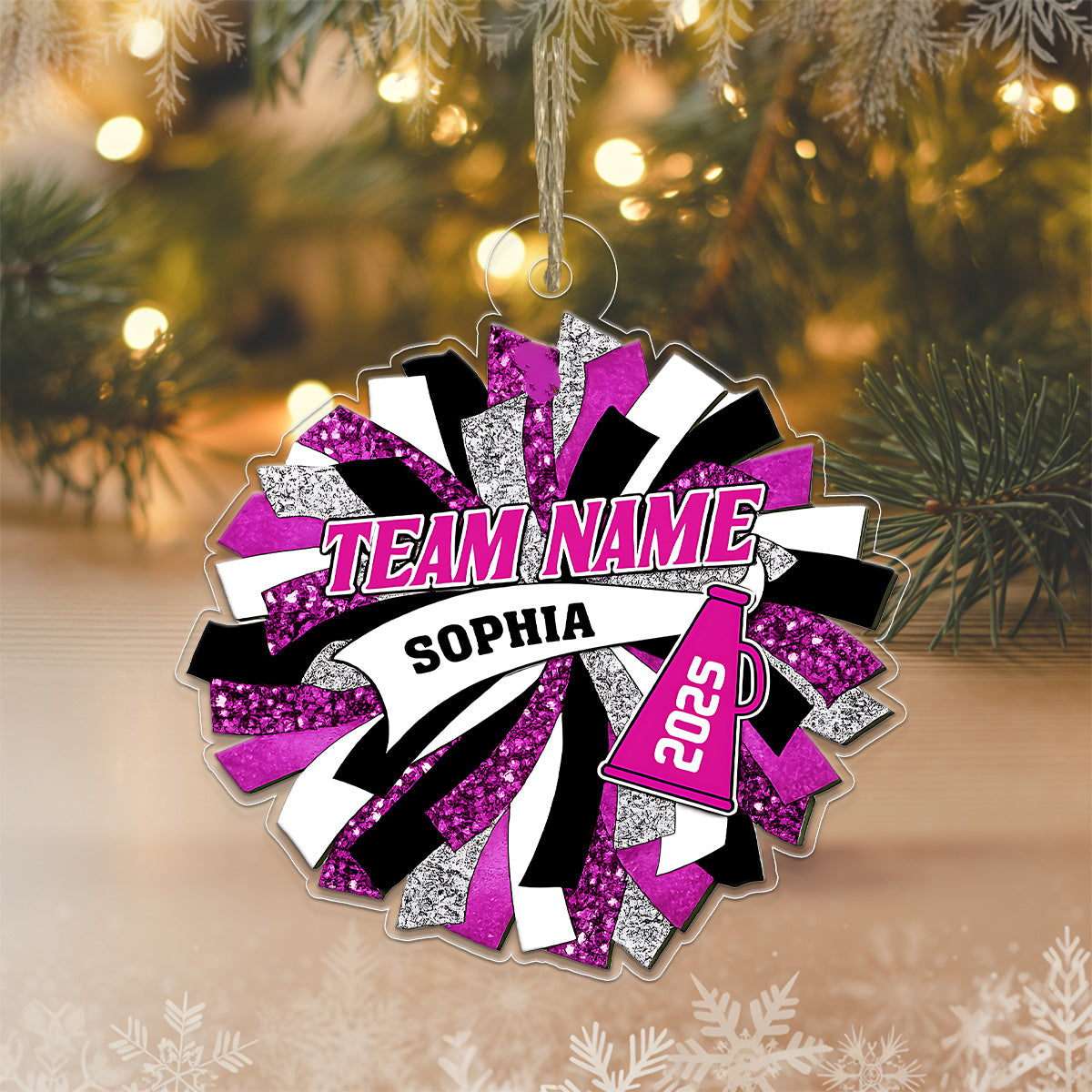 Custom Name Cheerleading 2025 Acrylic Ornament Christmas Gift