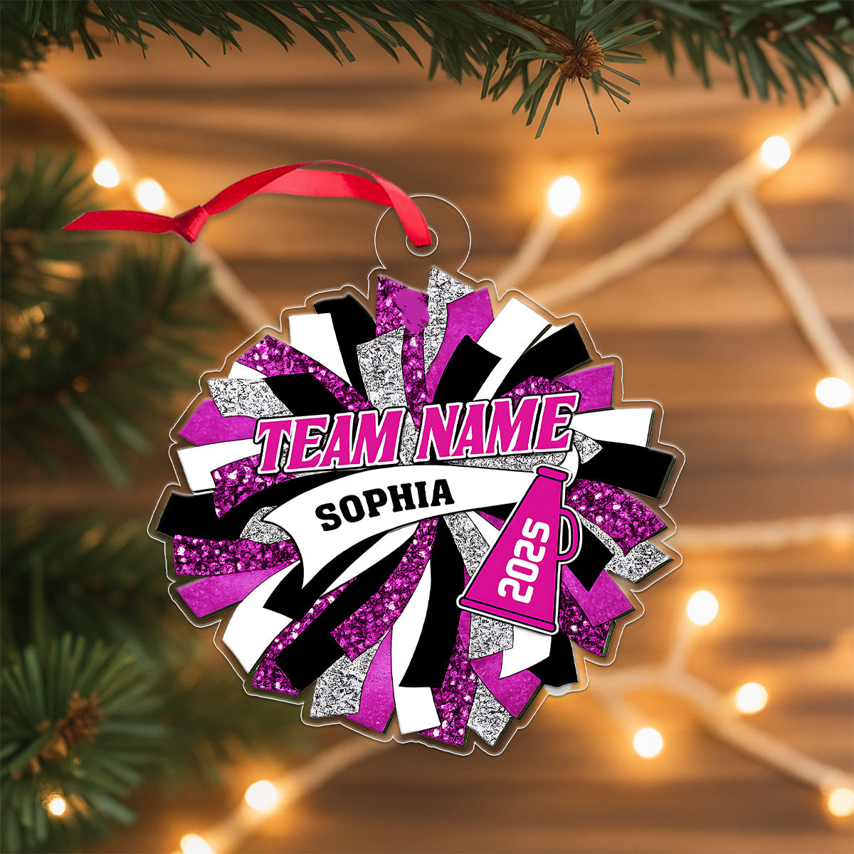 Custom Name Cheerleading 2025 Acrylic Ornament Christmas Gift