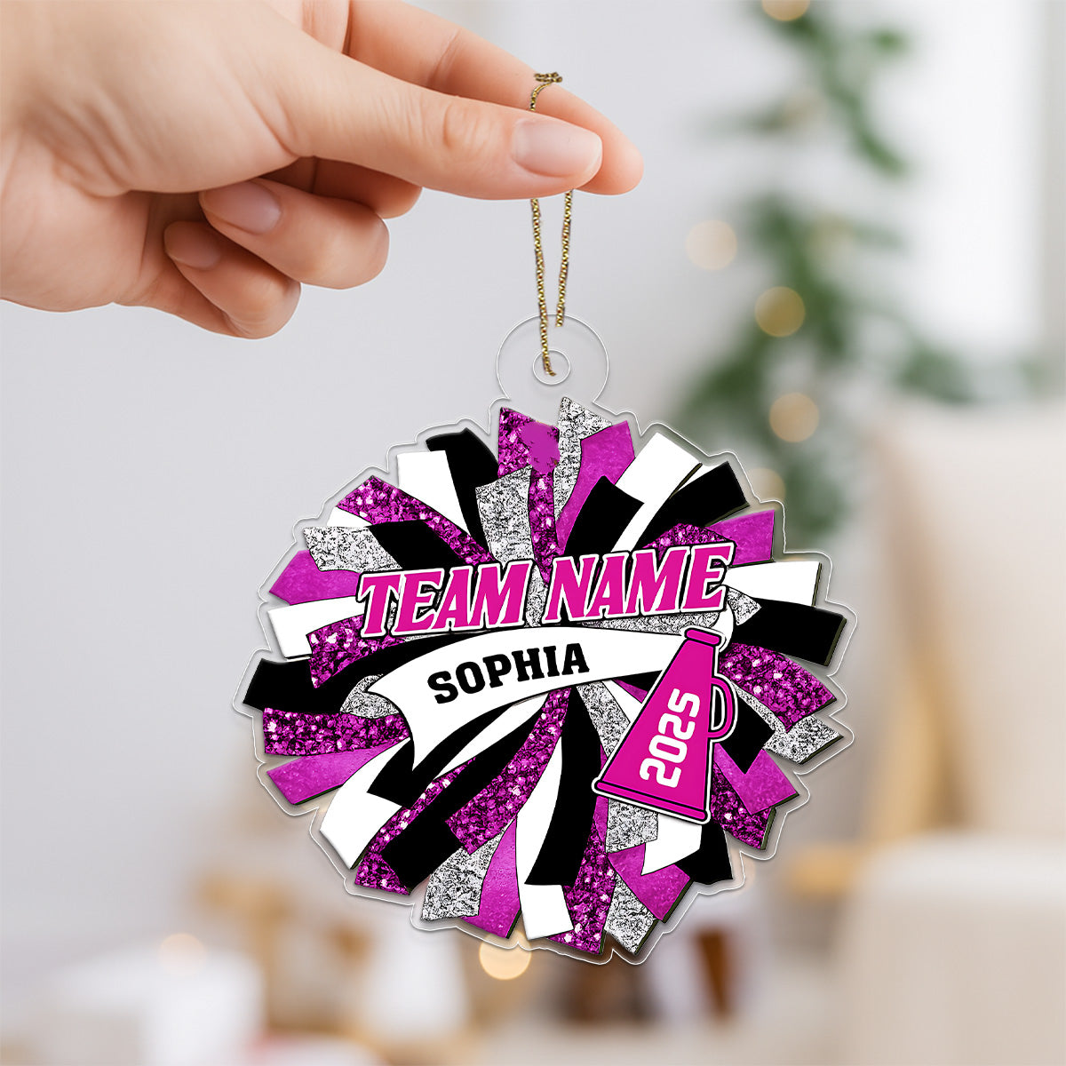 Custom Name Cheerleading 2025 Acrylic Ornament Christmas Gift