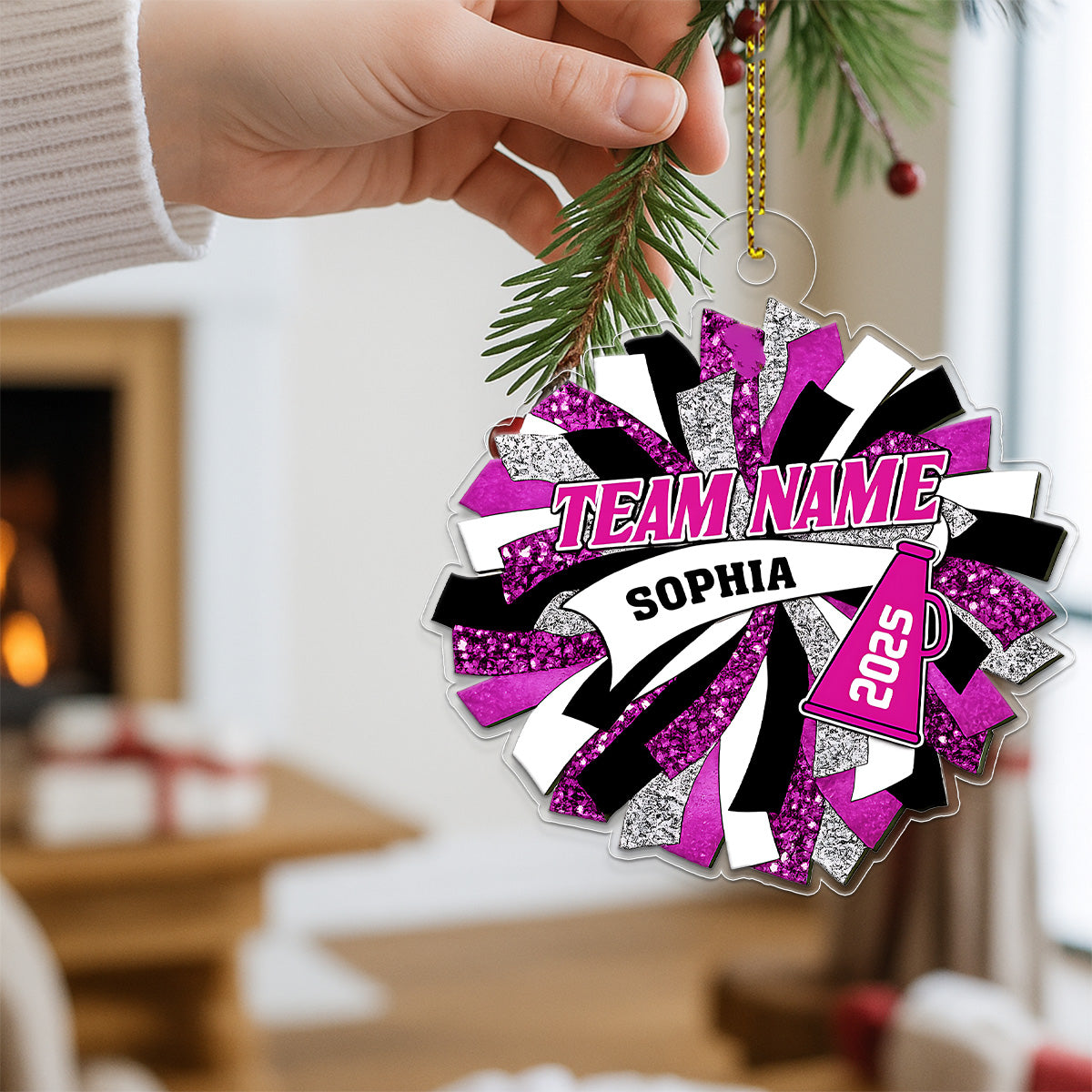 Custom Name Cheerleading 2025 Acrylic Ornament Christmas Gift