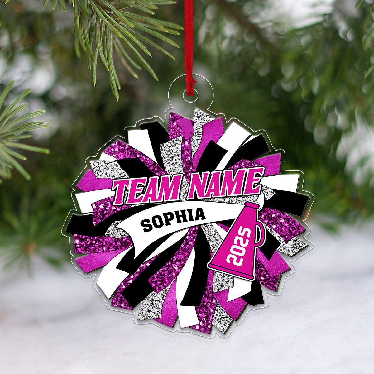 Custom Name Cheerleading 2025 Acrylic Ornament Christmas Gift