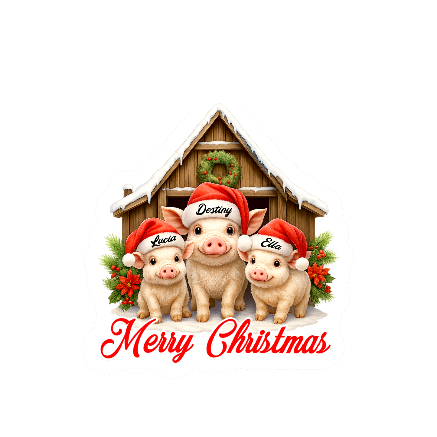 Custom Name Farmer Pig Xmas