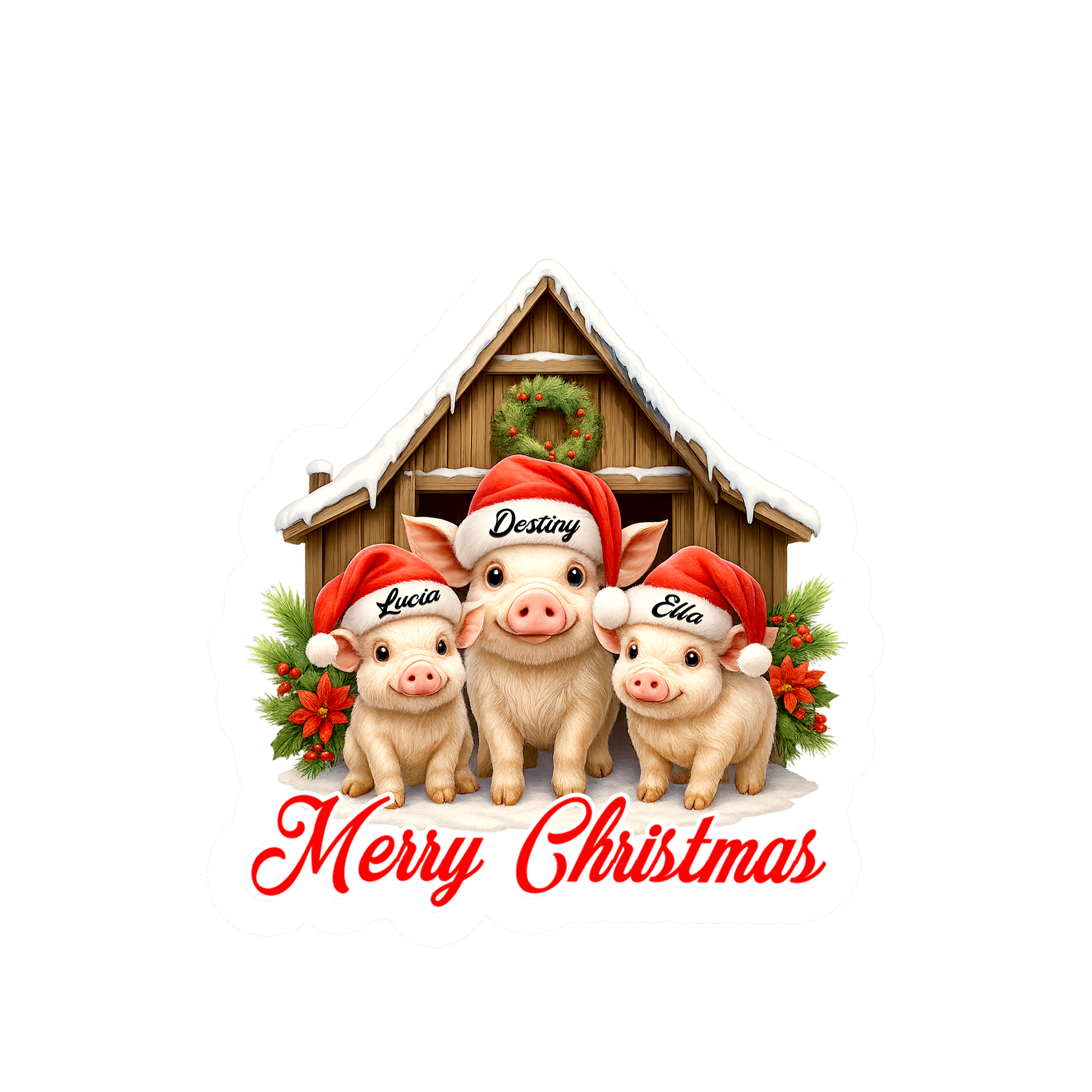 Custom Name Farmer Pig Xmas