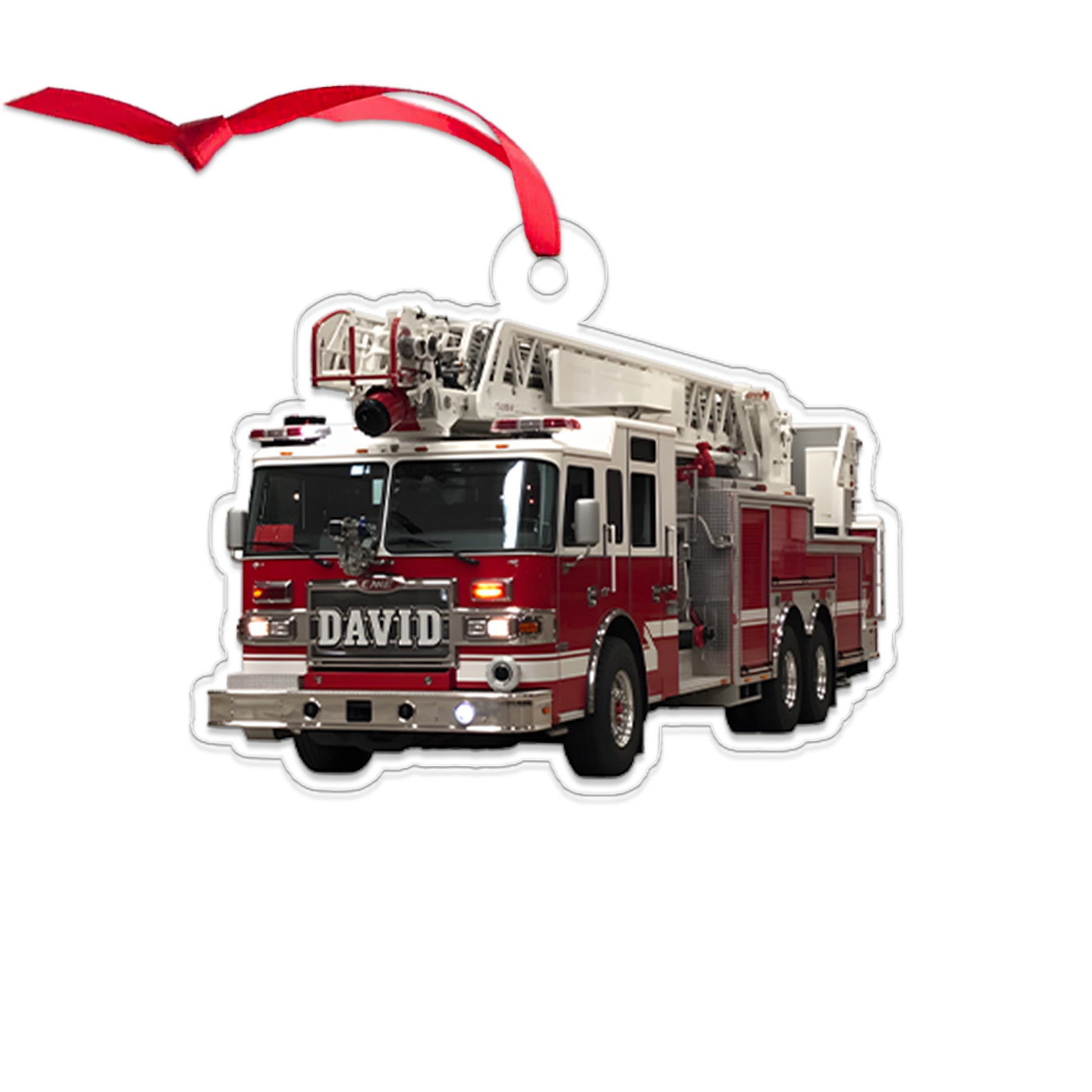 Custom Name Fire Truck Christmas