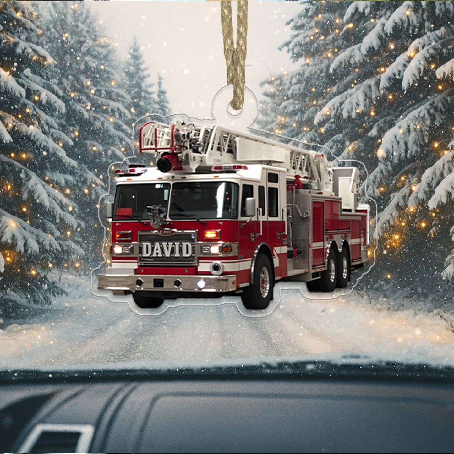Custom Name Fire Truck Christmas