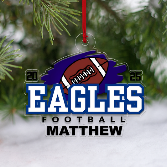 Custom Name Football Team Acrylic Ornament Christmas Gift