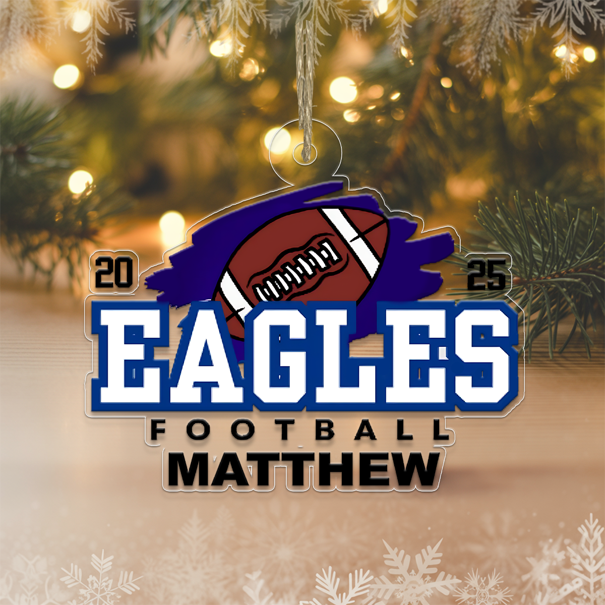 Custom Name Football Team Acrylic Ornament Christmas Gift