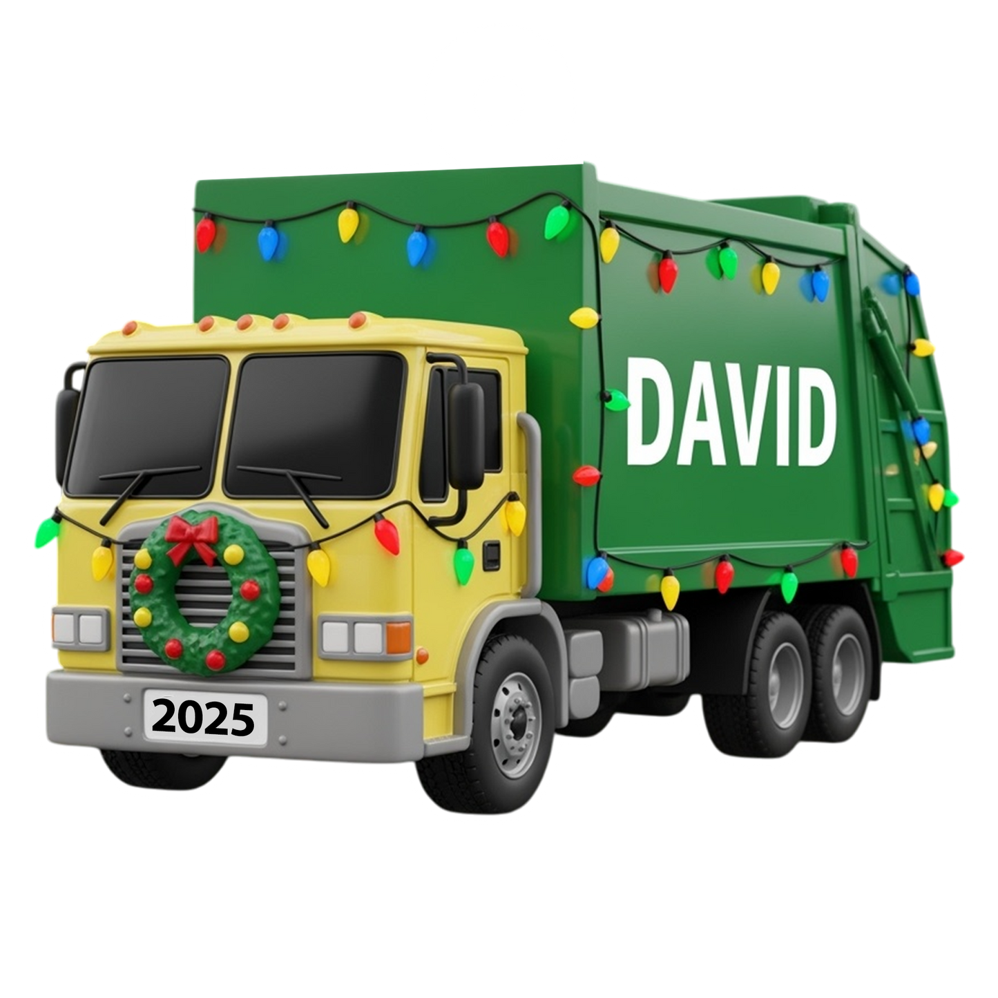 Custom Name Garbage Truck Xmas