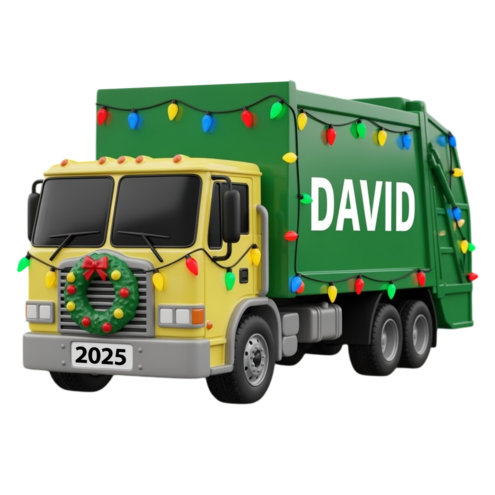 Custom Name Garbage Truck Xmas