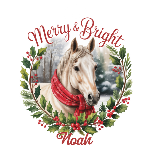 Custom Name Horse Merry And Bright