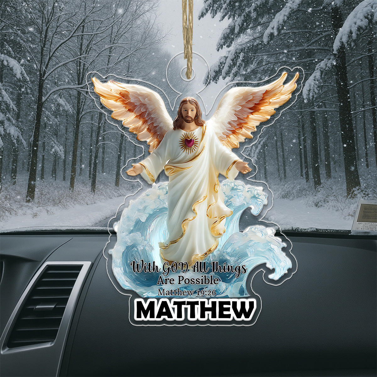 Custom Name Jesus Bible For Christian Acrylic Ornament Christmas Gift