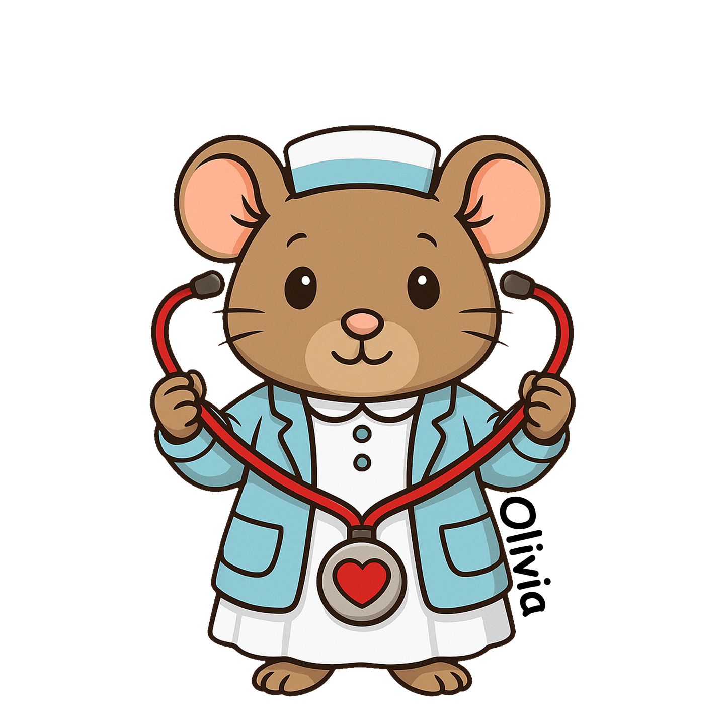 Custom Name Nurse Mouse