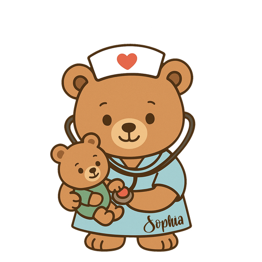 Custom Name Nurse, Midwife, Obstetrician Bear