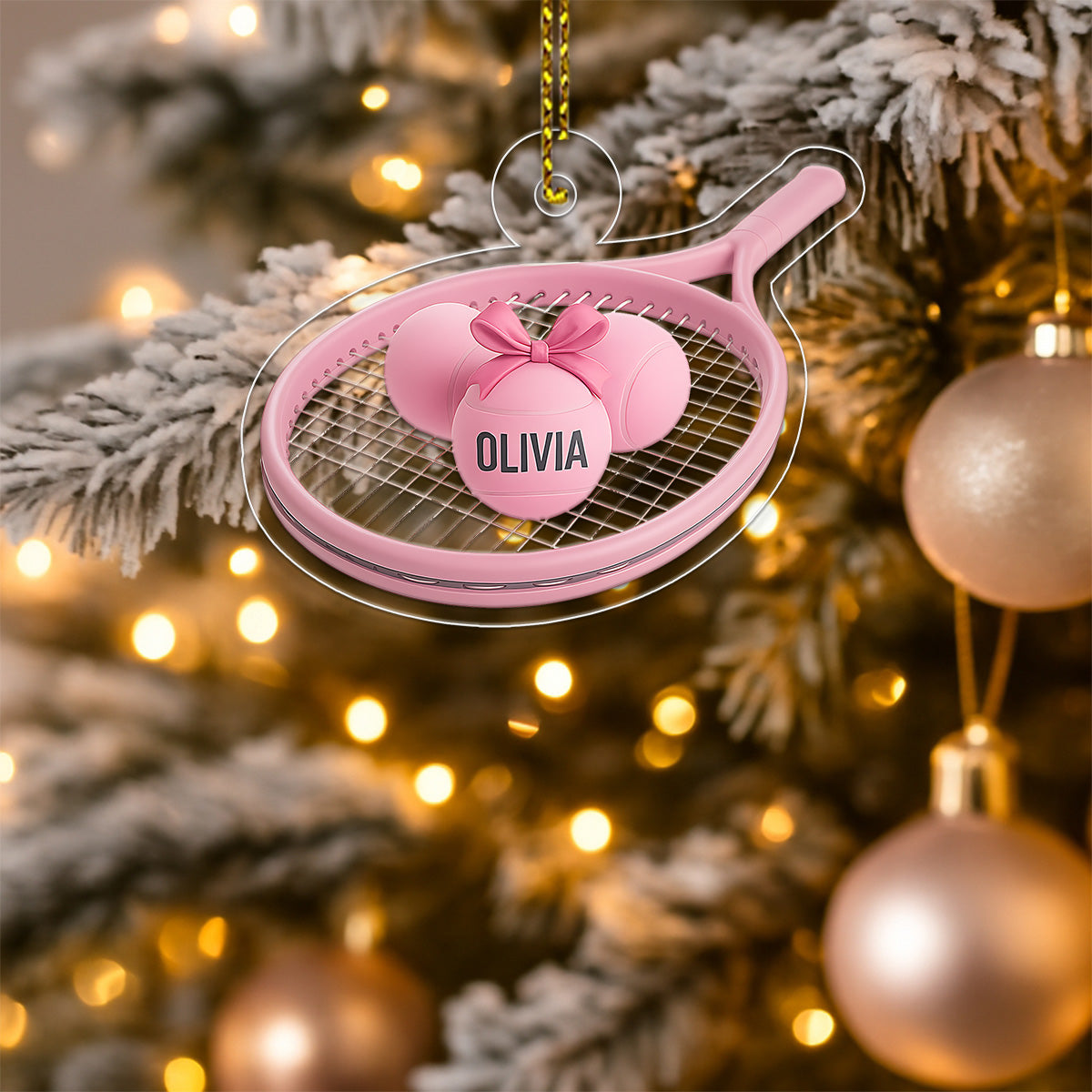 Custom Name Tennis Girl Acrylic Ornament Christmas Gift
